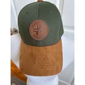 NEW SCANDINAVIAN EXPLORER FOREST GREEN & BROWN SUEDE BASEBALL CAP